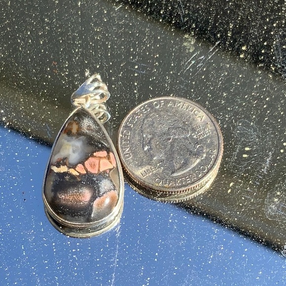 NATURAL TABU JASPER 925 STERLING SILVER PENDANT - Picture 3 of 5